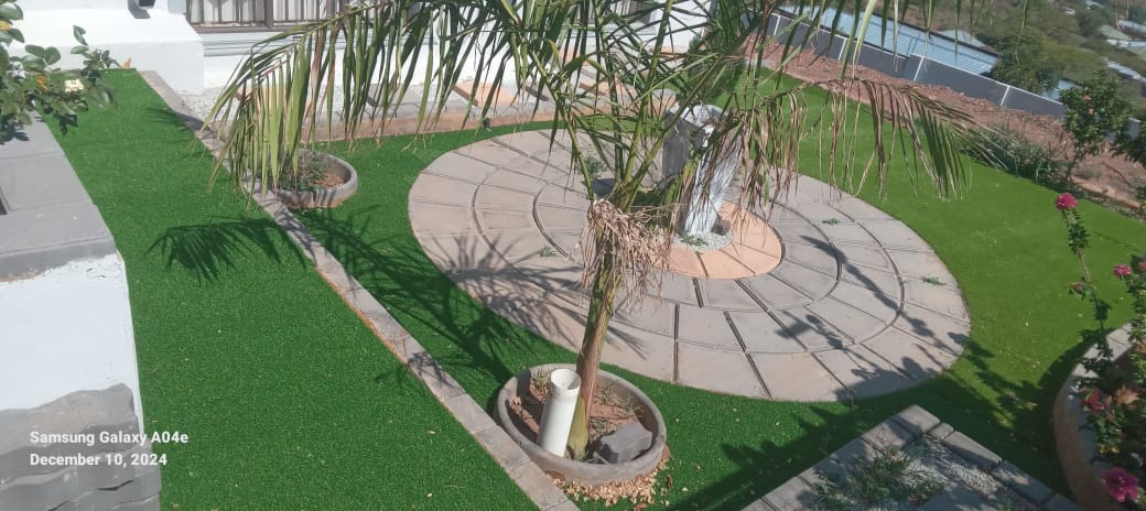Artificial turf playground area